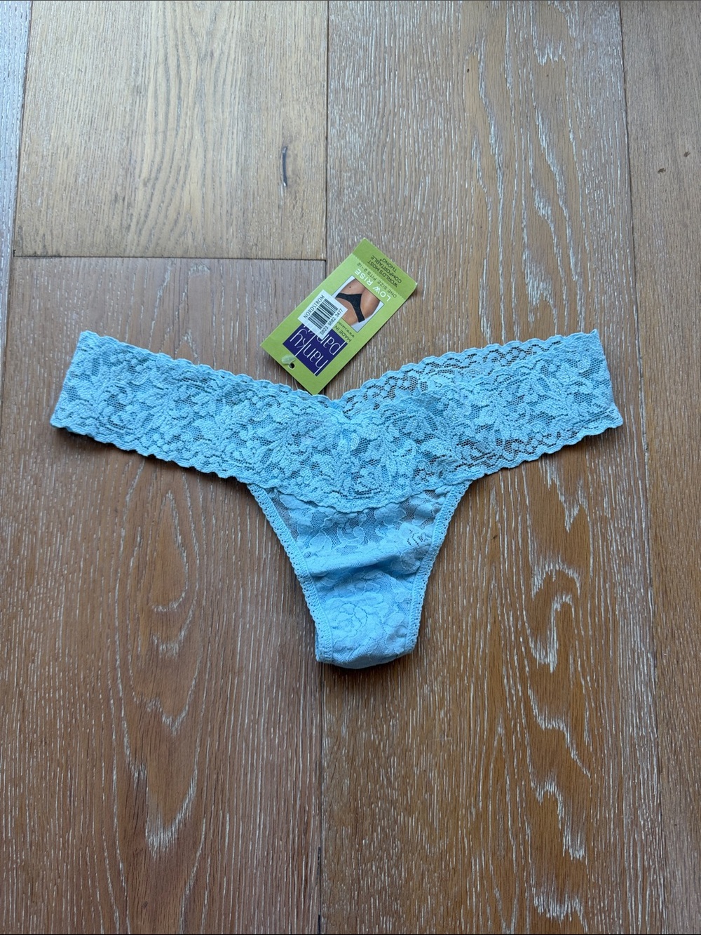 Hanky Panky Low Rise Light Blue Lace Thong color bell